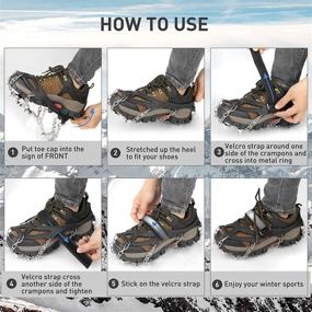 img 1 attached to 🧗 IKIU 24 Spikes Crampons: Premium Ice Cleats for Secure Hiking, Fishing, Walking, and Climbing (M, L, XL)