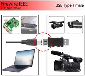 img 1 attached to 🔌 Blacell USB 2.0 A мужской к Firewire IEEE 1394 6P женский адаптер конвертер соединитель F/M - эффективный перенос данных и совместимость