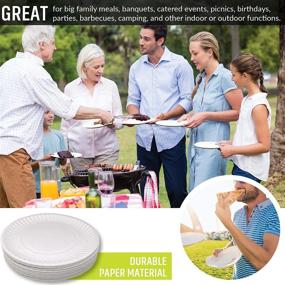 img 1 attached to 🍽️ White Paper Plates 9 Inch - [100 Count], Uncoated Disposable Round Plates, Ideal for Lunch or Dinner, Eco Friendly Microwaveable Bulk Pack
