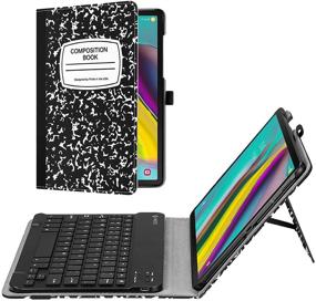 img 4 attached to 🔌 Fintie Keyboard Case for Samsung Galaxy Tab S5e 10.5 2019 Model - PU Leather Stand Cover with Removable Wireless Bluetooth Keyboard