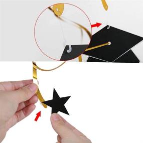 img 1 attached to 🎉 2021 Gold, Black, and Silver Graduation Party Decorations: Hanging Swirls, Congrats Grad Banner, Black Graduation Cap Stars; Adventure Begins Dangling Home Classroom Decor for High School, College, University.