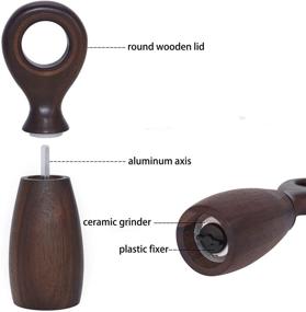 img 2 attached to 🧂 Sockeroos Refillable Spice Mill: Solid Wood Salt and Pepper Grinder with Ceramic Rotor, Steel Core, and Adjustable Coarseness