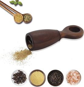 img 1 attached to 🧂 Sockeroos Refillable Spice Mill: Solid Wood Salt and Pepper Grinder with Ceramic Rotor, Steel Core, and Adjustable Coarseness