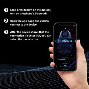 img 3 attached to 🎉 Aizami Led Glasses: The Ultimate Bluetooth Smart Glasses for Party Raves, Birthdays, and Bars - APP Control, Flashing Display, DIY Animation, USB Rechargeable - Perfect Gift for Friends