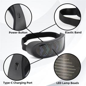 img 1 attached to 🎉 Очки Aizami Led: идеальные умные Bluetooth-очки для вечеринок, дней рождения и баров - управление через приложение, мигающий дисплей, анимация DIY, USB-зарядка - идеальный подарок для друзей