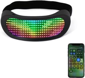 img 4 attached to 🎉 Очки Aizami Led: идеальные умные Bluetooth-очки для вечеринок, дней рождения и баров - управление через приложение, мигающий дисплей, анимация DIY, USB-зарядка - идеальный подарок для друзей