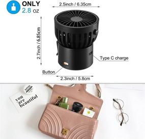 img 3 attached to 🌀 Portable USB Rechargeable Mini Fan: Compact Handheld Neck and Desk Fan for Personal Use, 3 Speeds - Ideal Gift for Girls, Boys, Women - Perfect for Travel, Office, and Outdoor Activities