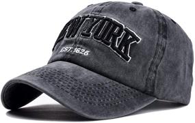 img 1 attached to Eohak Baseball Hat New York Distressed Adjustable Strapback