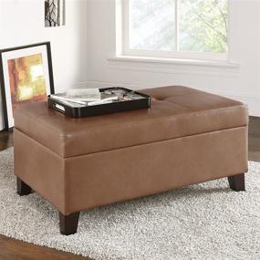 img 2 attached to Hadfield Rectangular Leather Storage Ottoman Furniture in Accent Furniture