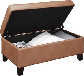 img 1 attached to Hadfield Rectangular Leather Storage Ottoman Furniture in Accent Furniture