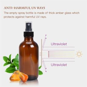 img 2 attached to 🌿 ULG 4oz Amber Glass Spray Bottles with Fine Mist Sprayers - Set of 16 Empty Spray Atomizer Bottles for Essential Oils, Waterproof DIY Labels included