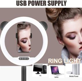 img 1 attached to 2021 Latest LED Selfie Light Ring: 10" Ring Light with Stand, Phone Holder, 3 Lighting Modes & 10 Dimmable Brightness. Ideal for Live Streaming, Makeup, YouTube, Tiktok, Photography