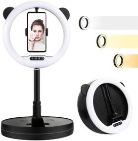 img 4 attached to 2021 Latest LED Selfie Light Ring: 10" Ring Light with Stand, Phone Holder, 3 Lighting Modes & 10 Dimmable Brightness. Ideal for Live Streaming, Makeup, YouTube, Tiktok, Photography