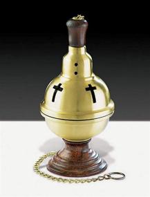 img 2 attached to 🔥 Censer On Wood Base – Aesthetic 4 1/2'' Diameter, 9'' High Incense Burner