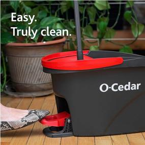 img 2 attached to 🧹 Red/Gray O-Cedar Easy Wring Spin Mop & Bucket with 3 Additional Refills for Enhanced Cleaning