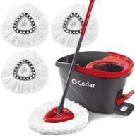 🧹 red/gray o-cedar easy wring spin mop & bucket with 3 additional refills for enhanced cleaning logo
