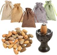 sntieecr 100 pcs mixed 5 natural scents backflow incense cones with mini holder: agarwood, sandalwood, wormwood, thuja, and natural indian incense логотип