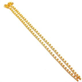 img 2 attached to 💍 Authentic Handcrafted Indian Traditional Cz Ad Anklet Pair: Elegant Gold Plated Payal Jewelry 5778