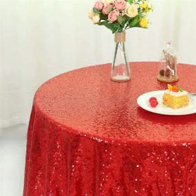 img 3 attached to 🎄 Zdada Red Sequin Tablecloth: Festive 70" Dessert Table Cover for Christmas Party & Round Tables