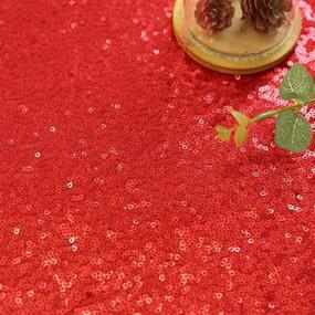 img 1 attached to 🎄 Zdada Red Sequin Tablecloth: Festive 70" Dessert Table Cover for Christmas Party & Round Tables