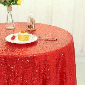 img 2 attached to 🎄 Zdada Red Sequin Tablecloth: Festive 70" Dessert Table Cover for Christmas Party & Round Tables