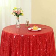 🎄 zdada red sequin tablecloth: festive 70" dessert table cover for christmas party & round tables logo
