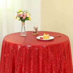 img 4 attached to 🎄 Zdada Red Sequin Tablecloth: Festive 70" Dessert Table Cover for Christmas Party & Round Tables