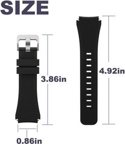 img 3 attached to 📱 Black 22mm Silicone Replacement Smart Watch Band for Fossil Men Gen 5 Carlyle/Women Gen 5 Julianna/Fossil Q Explorist HR Gen 4 Gen 3 Wander Marshal Gen 2 Smartwatch - Strap