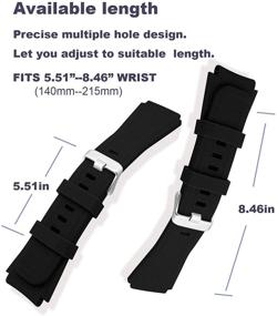 img 2 attached to 📱 Black 22mm Silicone Replacement Smart Watch Band for Fossil Men Gen 5 Carlyle/Women Gen 5 Julianna/Fossil Q Explorist HR Gen 4 Gen 3 Wander Marshal Gen 2 Smartwatch - Strap