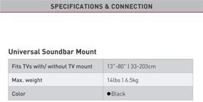 img 1 attached to Универсальное крепление для саундбара от Barkan - Регулируемое крепление для установки над или под телевизором - Подходит для размеров от 13 до 80 дюймов - Поддерживает большинство саундбаров весом до 14 фунтов - Легкая сборка - Черный