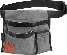 img 4 attached to VIDAR TOOLS 6-Pocket Tool Belt Pouch: Durable Canvas Construction, Adjustable & Lightweight in Grey