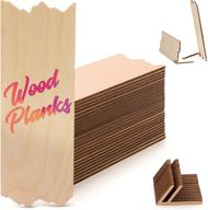 24 pack of unfinished wood plaques - rectangle sign with jagged edge, wood slice for crafts, wood burning slab, bulk craft blanks, raw wooden piece, paint burning planks, 7x2.5x1/8 inches logo