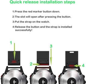 img 1 attached to 🕒 CharmingElf 22mm Watch Band Guide: Compatible with Garmin Fenix 5, Fenix 5 Plus, Fenix 6, Forerunner 935, 945, Quatix 5, Approach S60