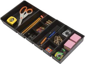 img 1 attached to Dial Industries Interlocking Drawer Organizer Tray Set in Sleek Black for Efficient Storage Solutions