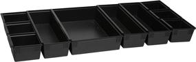img 3 attached to Dial Industries Interlocking Drawer Organizer Tray Set in Sleek Black for Efficient Storage Solutions