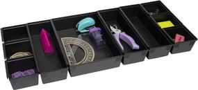 img 2 attached to Dial Industries Interlocking Drawer Organizer Tray Set in Sleek Black for Efficient Storage Solutions