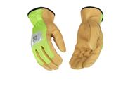🔆 stay visible and protected with kinco hi vis green grain pigskin gloves логотип
