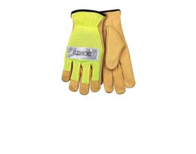 img 3 attached to 🔆 Stay Visible and Protected with Kinco Hi Vis Green Grain Pigskin Gloves