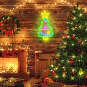 img 3 attached to 🎄 Neon Xmas Tree Sign: LED Festival Light for Home Decoration, Bedroom, Lounge, Office, Wedding, Christmas, Valentine’s Day Party | USB Powered