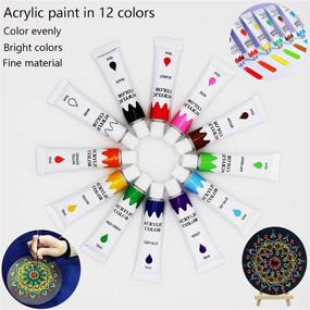 img 2 attached to Complete 56-Piece Mandala Dotting Tools Painting Kit: Acrylic Paint, Rock Dot Paint Stencils, Compass Brush, Zipper Waterproof Bag - Ideal for Nail, Stone, and Mandala Arts Drawing