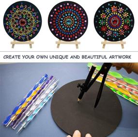 img 1 attached to Complete 56-Piece Mandala Dotting Tools Painting Kit: Acrylic Paint, Rock Dot Paint Stencils, Compass Brush, Zipper Waterproof Bag - Ideal for Nail, Stone, and Mandala Arts Drawing