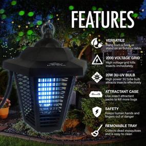 img 2 attached to 🦟 White Kaiman Electric Bug Zapper: Outdoor Mosquito Lamp with Timer, 2000 Volt Grid, and 20W UV Tube for Effective Mosquito Killing - Waterproof Bug Zapper