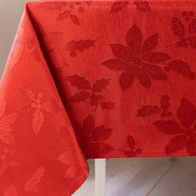 img 1 attached to 🌺 Benson Mills Red Poinsettia Legacy Damask Tablecloth - 60x102 Inches Rectangular Shape