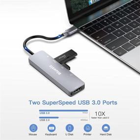 img 1 attached to 💻 6-in-1 USB C Laptop Docking Station with 4K HDMI, 2 USB 3.0, 87W PD Charger, SD/Micro SD Card Reader, USB C to A Adapter - Compatible for MacBook Pro/Air, Surface Pro, and More (Grey)