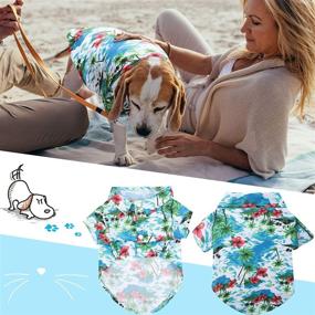 img 2 attached to Hawaiian Style Pet Shirts: Trendy Coconut Tree Prints for Medium and Large Dogs (XXL Size)