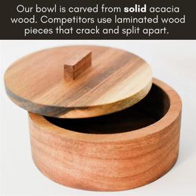 img 1 attached to 🧂 Premium Acacia Wooden Salt Cellar with Lid – Compact Kosher Salt Container for Modern Kitchens