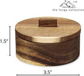 img 2 attached to 🧂 Premium Acacia Wooden Salt Cellar with Lid – Compact Kosher Salt Container for Modern Kitchens