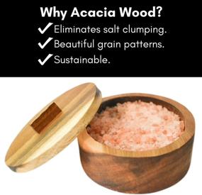 img 3 attached to 🧂 Premium Acacia Wooden Salt Cellar with Lid – Compact Kosher Salt Container for Modern Kitchens