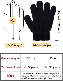 img 2 attached to Цветные зимние перчатки для детей - 14 пар теплых вязаных перчаток для мальчиков и девочек, в возрасте от 5 до 12 лет