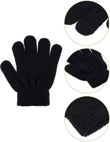img 3 attached to Цветные зимние перчатки для детей - 14 пар теплых вязаных перчаток для мальчиков и девочек, в возрасте от 5 до 12 лет